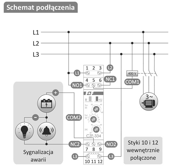 Schemat podłączenia CZF-334